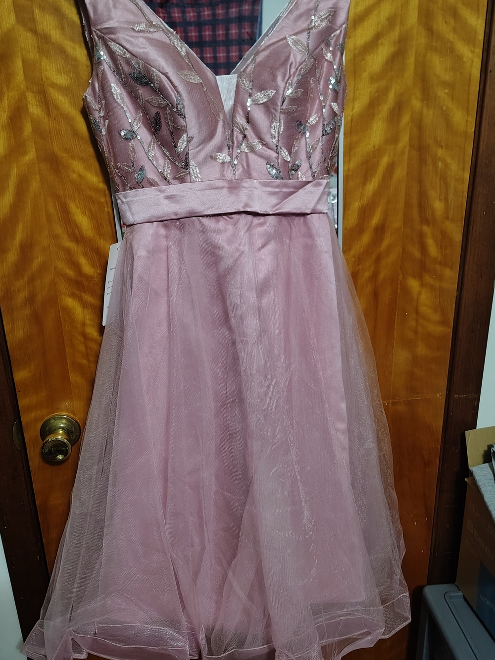 Sleeveless Pink Embroidered Tulle Wedding Dress